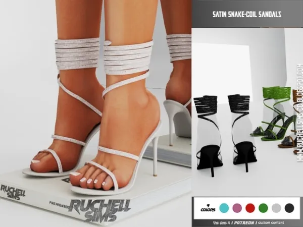 Alpha SATIN SNAKE COIL SANDALS free - The Sims 4 Custom Content