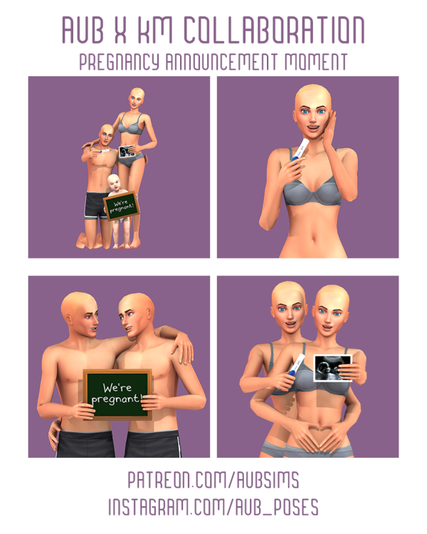 Mix AuB x KM Collaboration Pregnancy Announcement Moment by AuB_Sims - The Sims 4 Custom Content