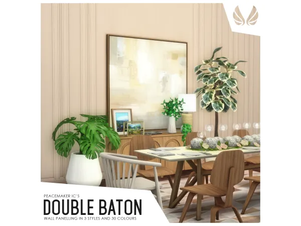 Maxis Match Double Baton Panelling by Peacemaker_ic - The Sims 4 Custom Content