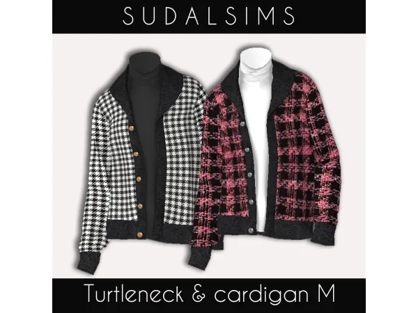 Alpha [sudal] Turtleneck cardigan M sims by sudal - The Sims 4 Custom Content