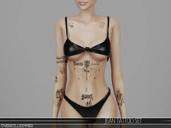 Mix Jean tattoo set - The Sims 4 Custom Content