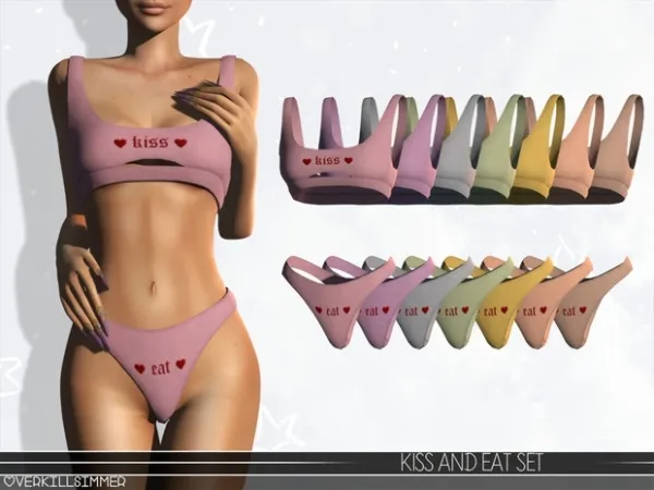 Alpha Kiss and eat set - The Sims 4 Custom Content