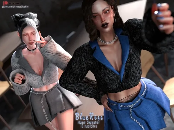 Alpha Hana Sweater BRsims - The Sims 4 Custom Content
