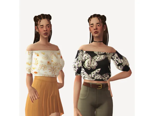 Maxis Match chika blouse by kouzeesim - The Sims 4 Custom Content