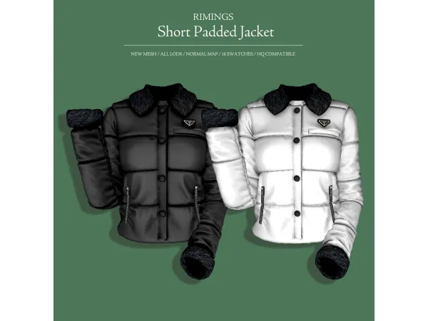 Alpha [RIMINGS] Short Padded Jacket by RIMINGS - The Sims 4 Custom Content