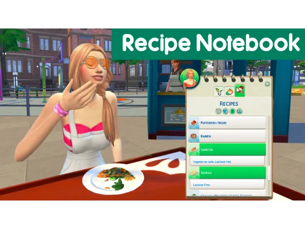 Maxis Match Recipe Notebook by Enkidu - The Sims 4 Custom Content