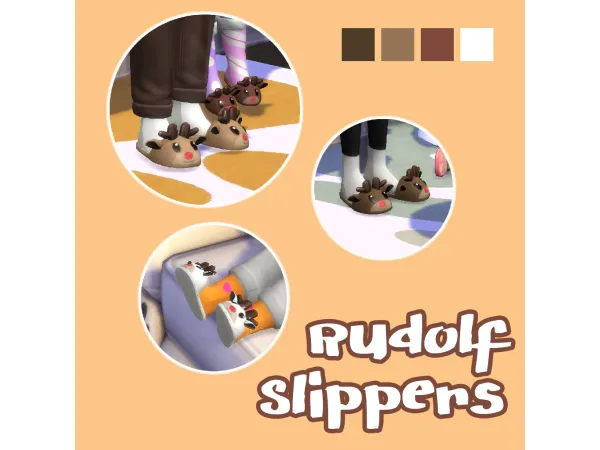 Maxis Match RUDOLF SLIPPERS (All Age) The Sims Indo Creator Team by Hakrabr - The Sims 4 Custom Content