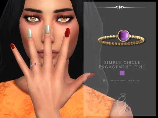 Alpha Simple Circle Engagement Ring by Glitterberry Sims - The Sims 4 Custom Content