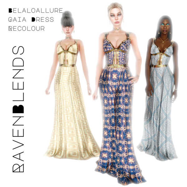 Alpha Belaloallure Gaia Dress Recolour by simsfinds - The Sims 4 Custom Content