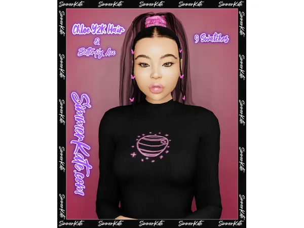 Alpha Chloe Y2K Hair - The Sims 4 Custom Content