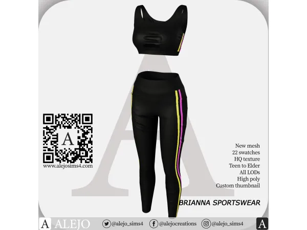 Alpha Brianna Sportswear by Alejo Sims 4 - The Sims 4 Custom Content