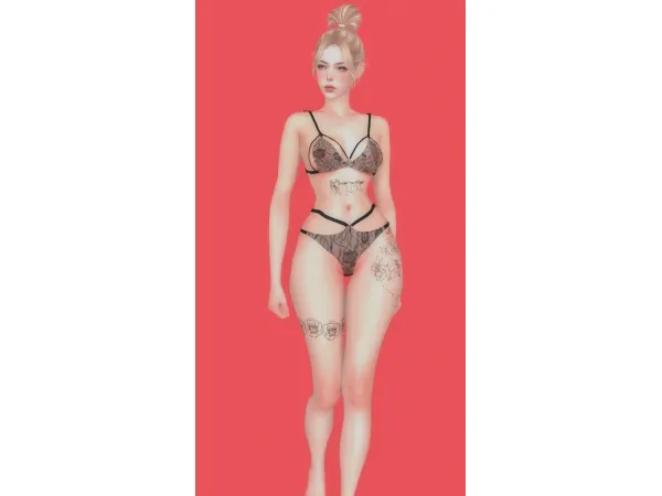Alpha Lace Lingerie set 9 by Paberu - The Sims 4 Custom Content
