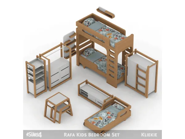 Maxis Match Rafa Kids Bedroom Set by Kliekie - The Sims 4 Custom Content