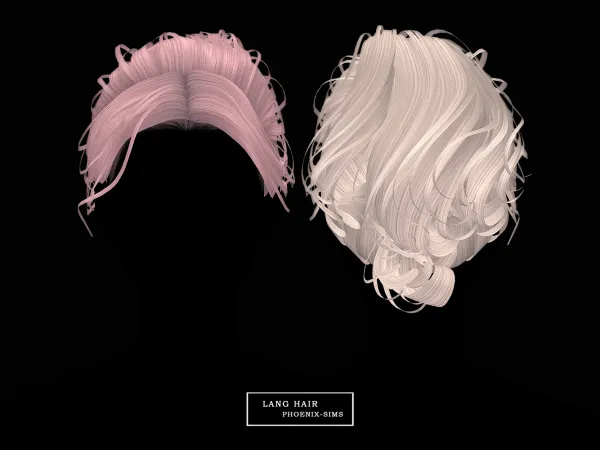 Alpha Lang Hair - The Sims 4 Custom Content