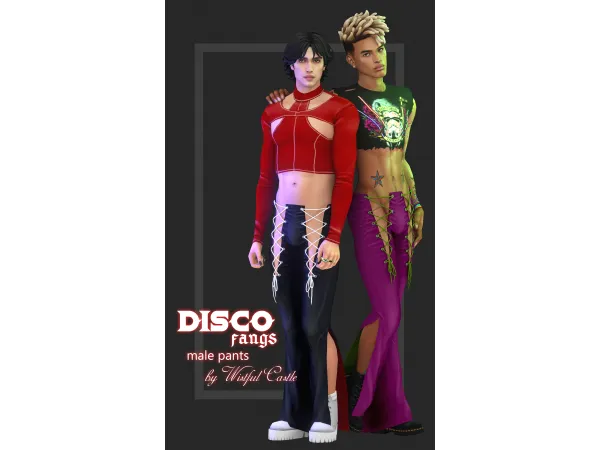 Maxis Match Disco Fangs (pants) by Wistful Castle - The Sims 4 Custom Content