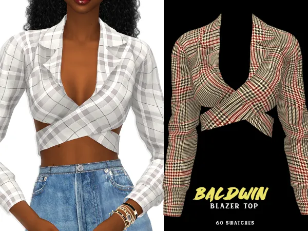 Alpha Baldwin Blazer Top by grafity-cc - The Sims 4 custom content