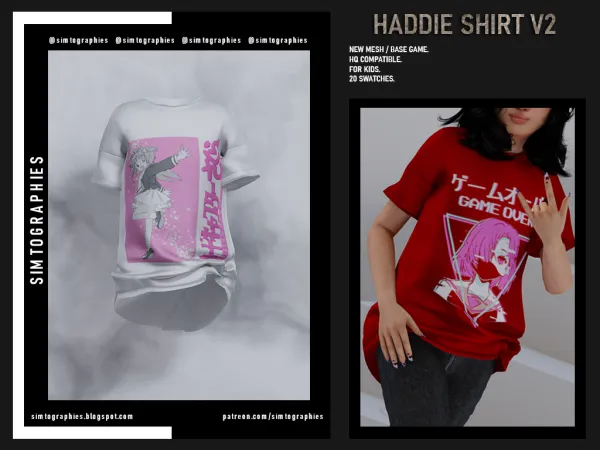 Alpha Haddie Shirt V2 - The Sims 4 Custom Content