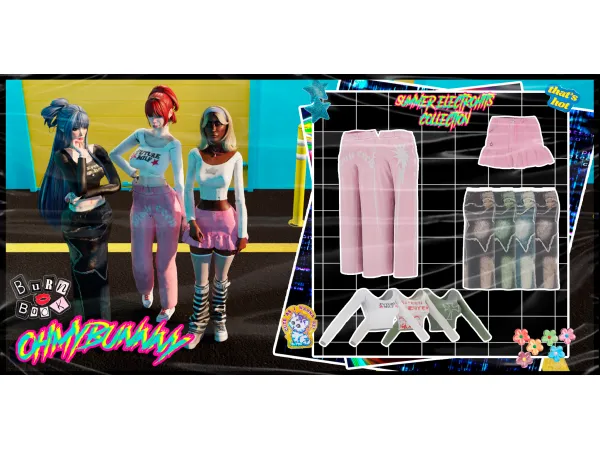 Alpha KITTEN SUMMER ELECTROHITS COLLECTION - The Sims 4 Custom Content