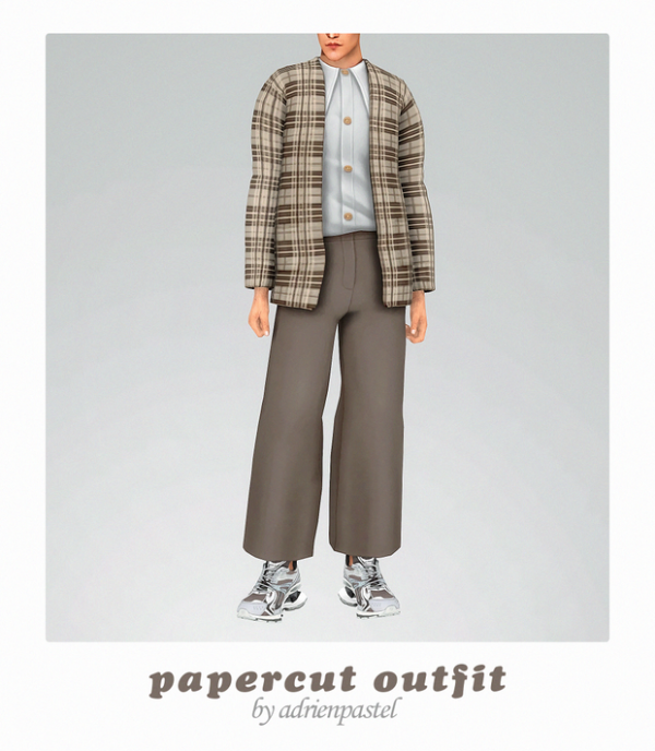 Maxis Match Papercut Outfit by simsfinds - The Sims 4 Custom Content