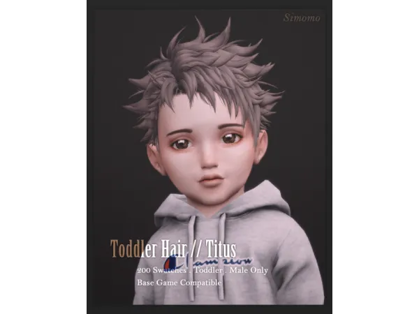 Maxis Match Titus Hair [Toddler Conversion] by Simomo - The Sims 4 Custom Content
