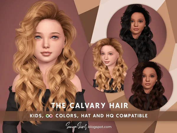 Alpha The Calvary Hair for Kids by simsfinds - The Sims 4 Custom Content
