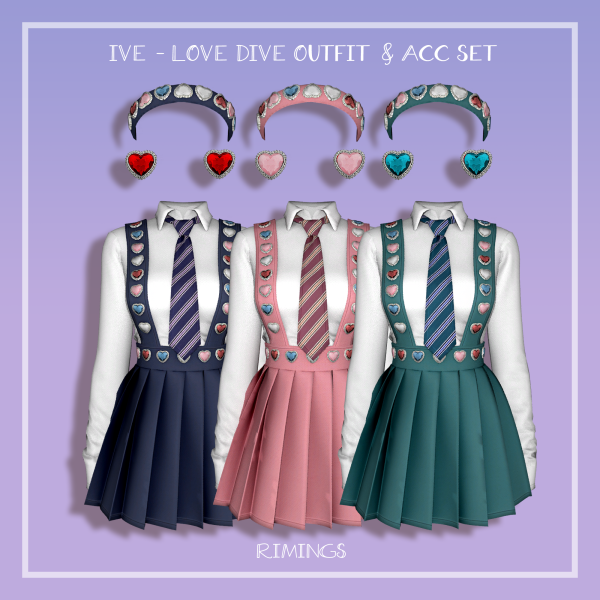 Alpha [RIMINGS] IVE LOVE DIVE Outfit by simsfinds - The Sims 4 Custom Content