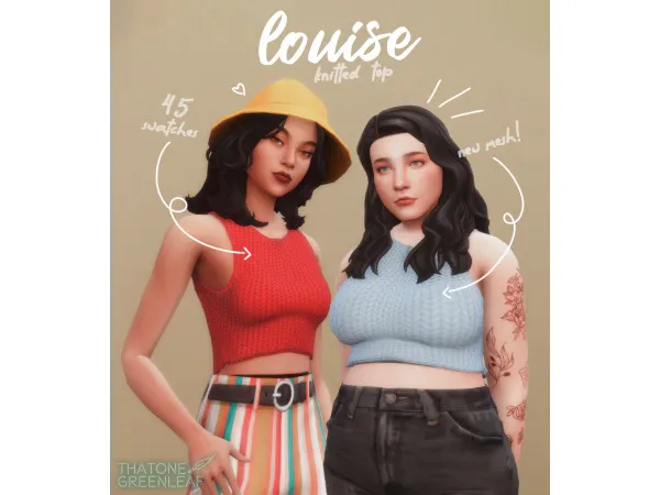 Maxis Match LOUISE KNITTED TOP - The Sims 4 Custom Content