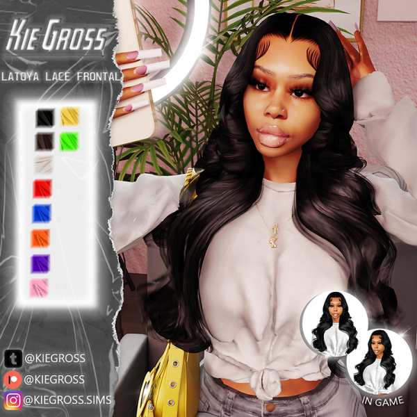 Alpha Latoya lace frontal by simsfinds - The Sims 4 Custom Content
