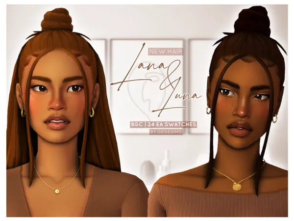 Maxis Match Lana Luna Hair by GegeSims - The Sims 4 Custom Content