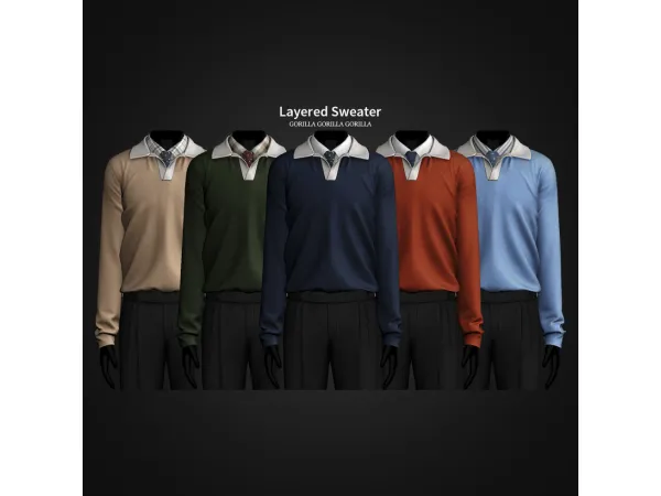 Alpha Layered Sweater by Gorilla Gorilla Gorilla - The Sims 4 Custom Content
