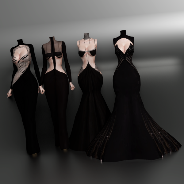 Alpha Mini Collection Black dresses by bommie-sims - The Sims 4 Custom Content
