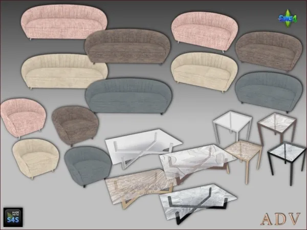 Maxis Match seating furniture and tables - The Sims 4 Custom Content