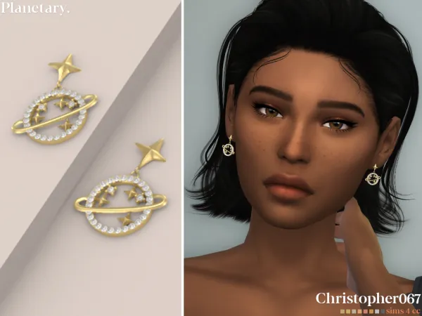 Mix PLANETARY EARRINGS - The Sims 4 Custom Content