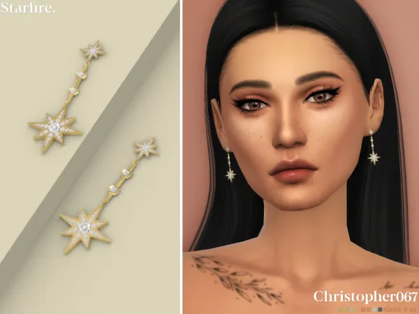 Mix STARFIRE EARRINGS - The Sims 4 Custom Content