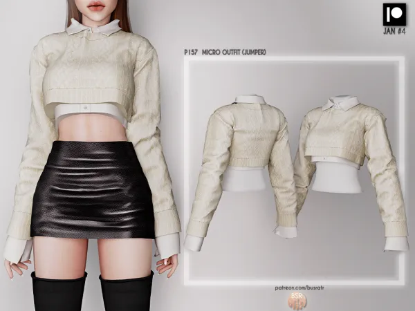 Alpha MICRO OUTFIT P157 P158 tr by busra - The Sims 4 Custom Content
