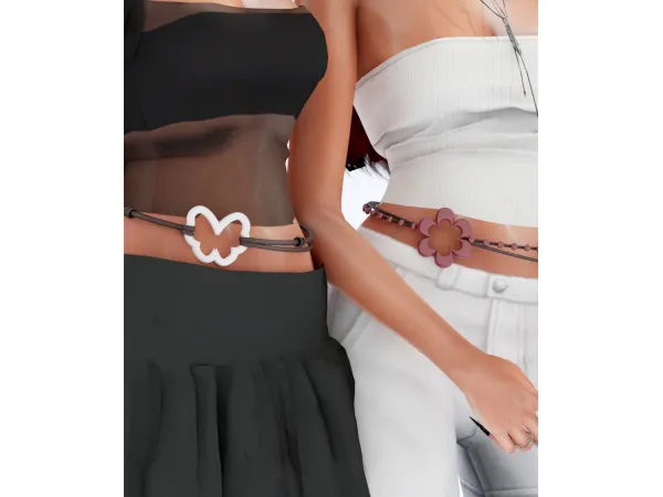 Alpha [TINA SIMS] VINTAGE WAIST BEADS SET - The Sims 4 Custom Content
