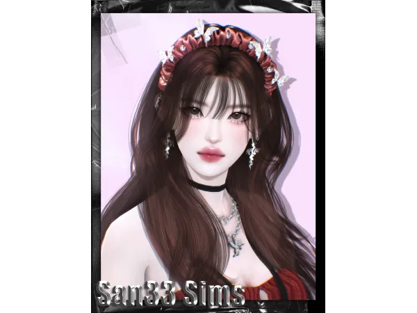 Alpha 333Metal butterfly hair band by san33 - The Sims 4 Custom Content