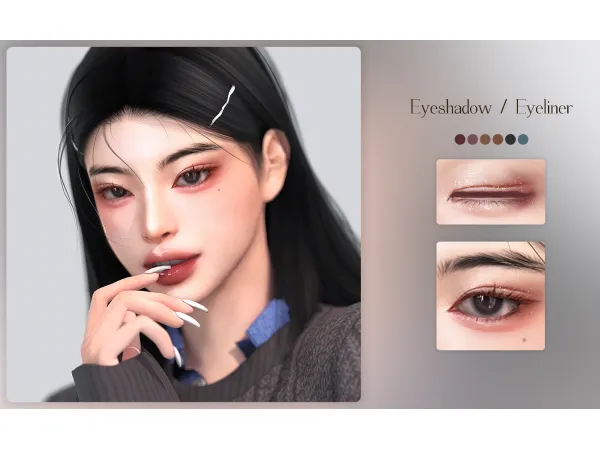 Mix Eyeshadow Eyeliner R1 by Chih - The Sims 4 Custom Content
