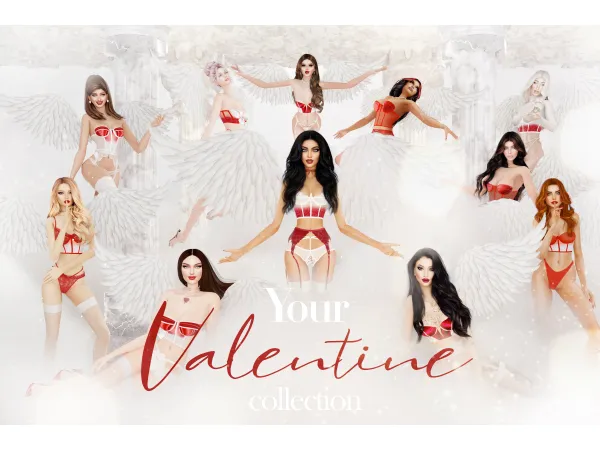 Alpha Your Valentine collection by Muse Corsets - The Sims 4 Custom Content