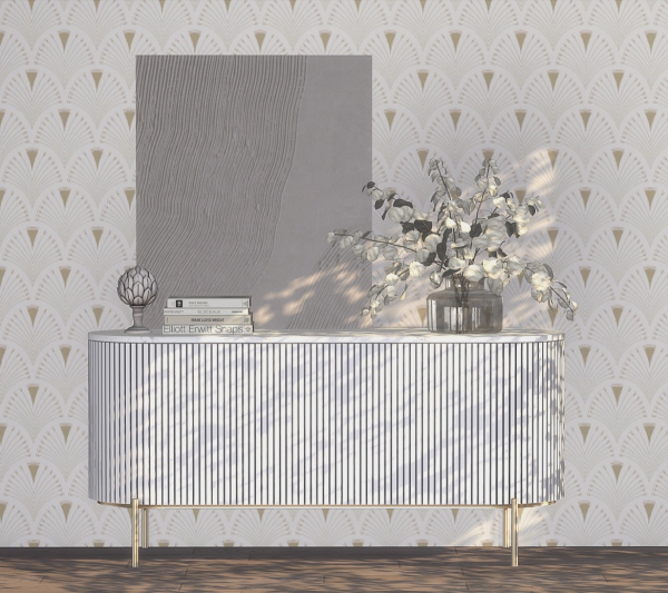 Alpha Ribbed Oval Sideboard by simsfinds - The Sims 4 Custom Content