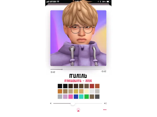 Maxis Match muning hair by marso - The Sims 4 Custom Content