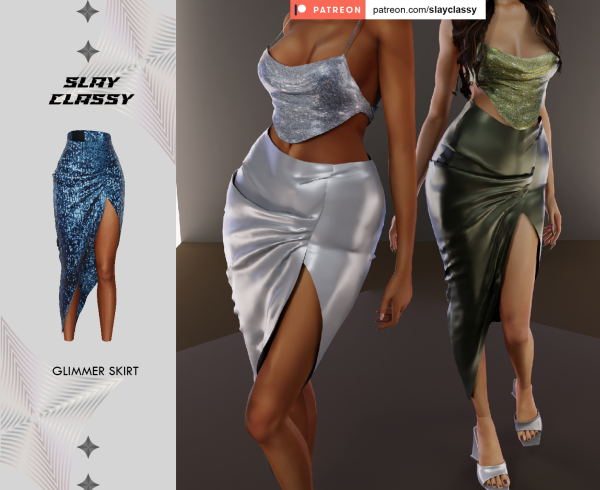 Alpha SC148 Glimmer Skirt by slayclassy - The Sims 4 Custom Content