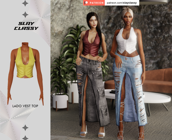Alpha SC148 Lado Halter top by slayclassy - The Sims 4 Custom Content