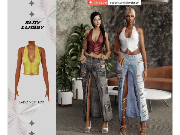 Alpha SC148 Lado Halter top - The Sims 4 Custom Content
