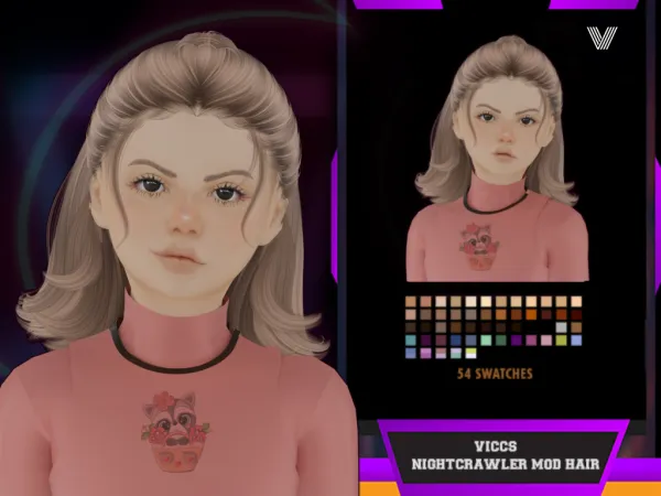 Alpha VICCS_NIGHTCRAWLER MOD HAIR (KIDS VERSION) - The Sims 4 Custom Content