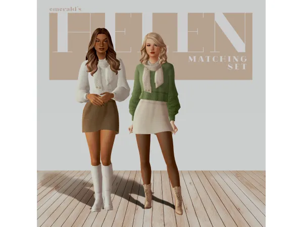 Maxis Match Helen Matching Set by emerald's - The Sims 4 Custom Content