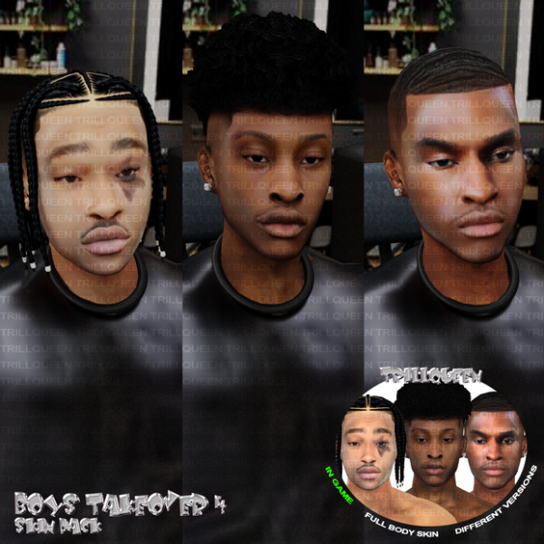 Alpha BOYS TAKEOVER 4 FULL BODY SKIN PACK TRAY FILES by simsfinds - The Sims 4 Custom Content