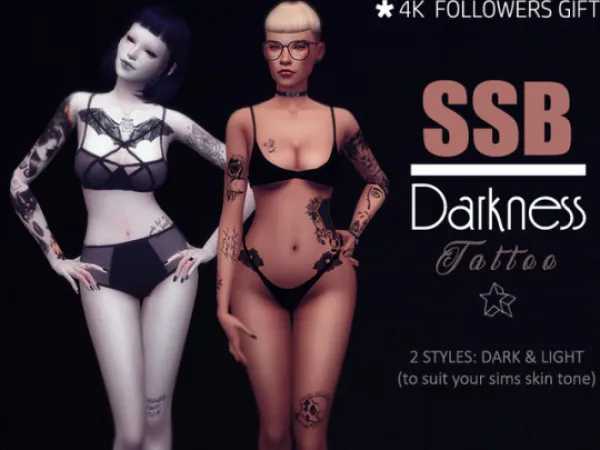 Mix DARKNESS and CHEST TATTOO - The Sims 4 Custom Content