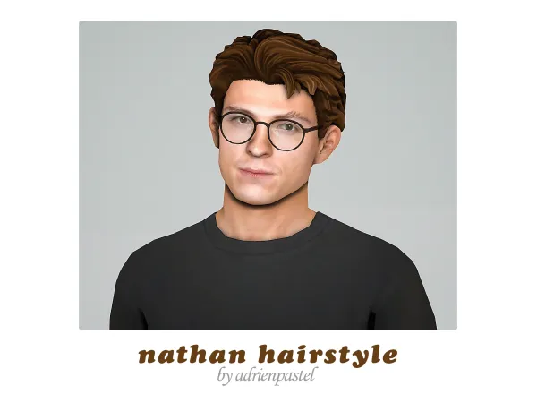 Maxis Match Nathan Hairstyle by AdrienPastel - The Sims 4 Custom Content