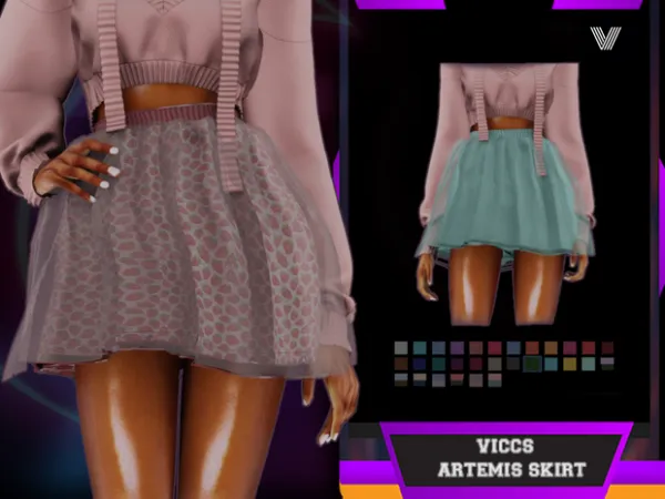 Alpha VICCS_ARTEMIS SKIRT (VERSION 1) - The Sims 4 Custom Content